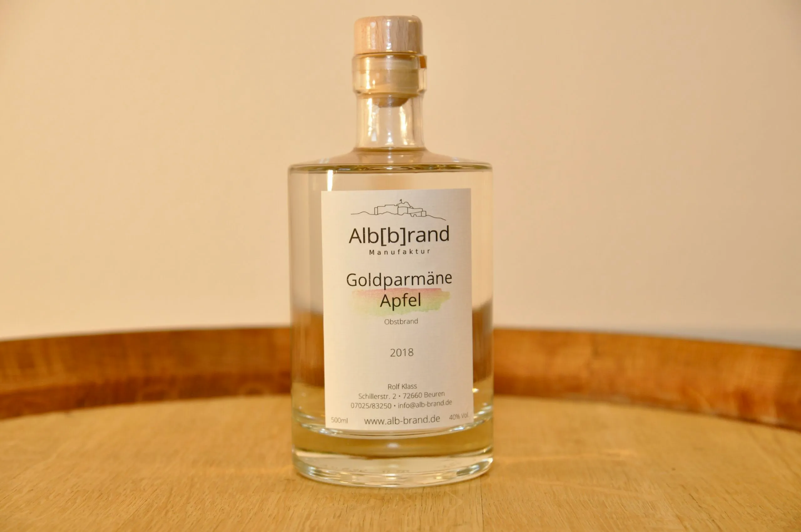 Flasche Apfelbrand Goldparmäne