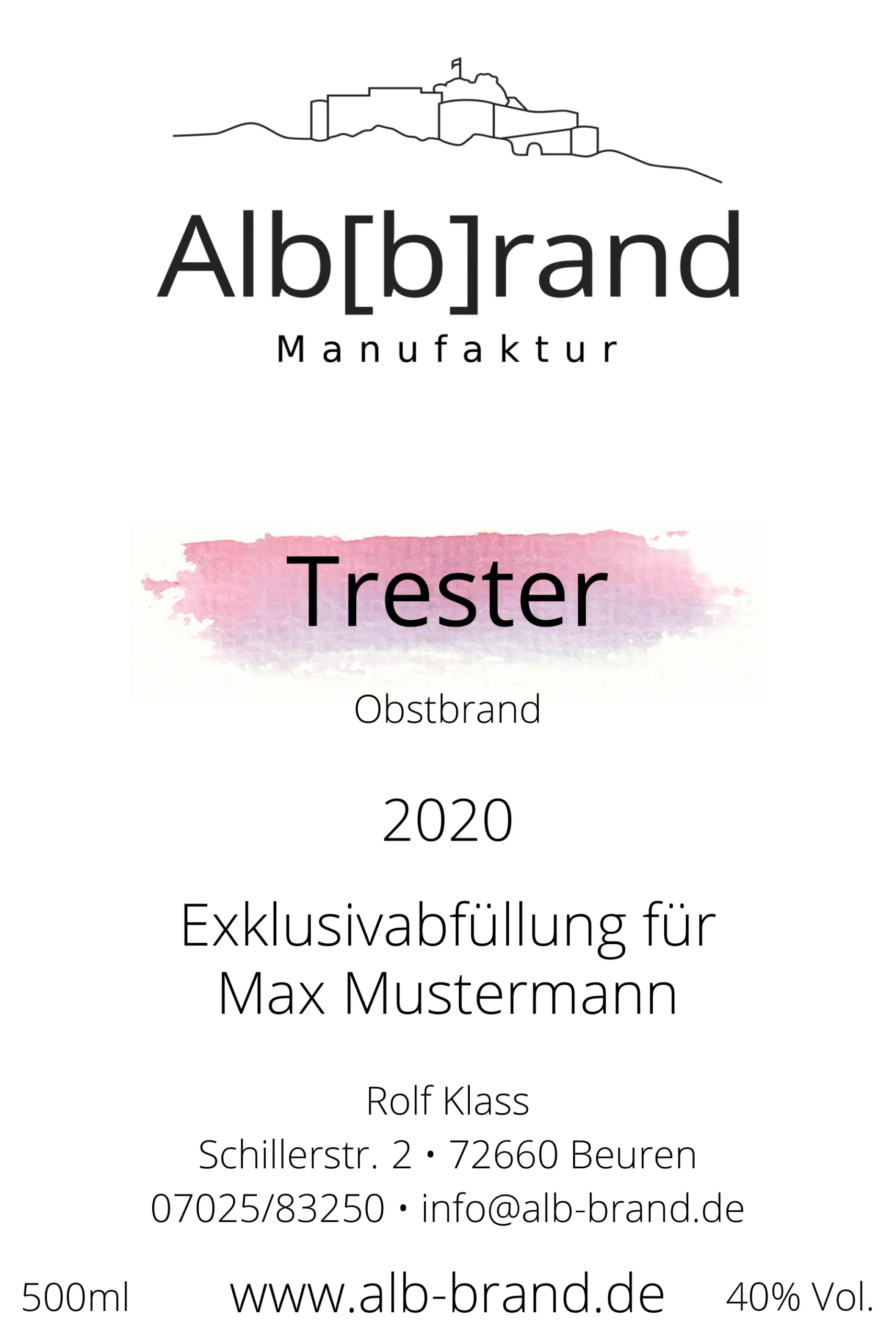 Beispiel für ein personalisiertes Etikett