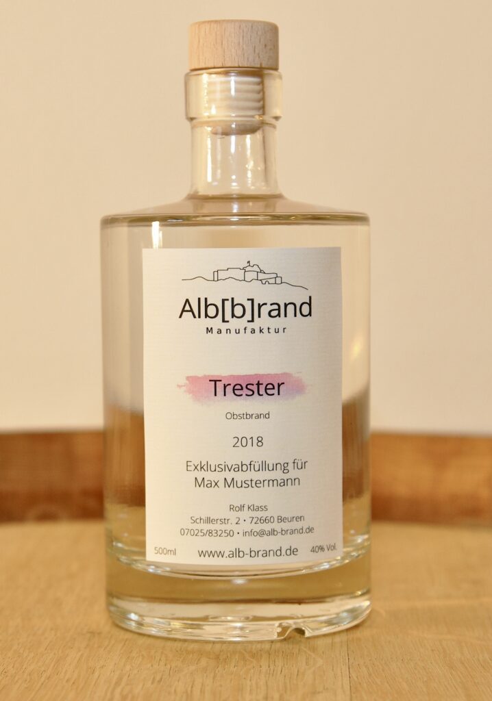 Exklusivabfüllung Tresterbrand