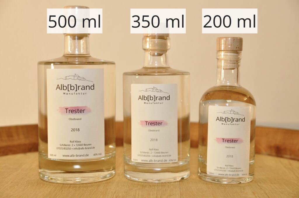 Flaschengrößen Beispielbild
